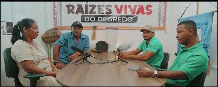 Gravação do videocast Raízes Vivas do Degredo com mestres da comunidade