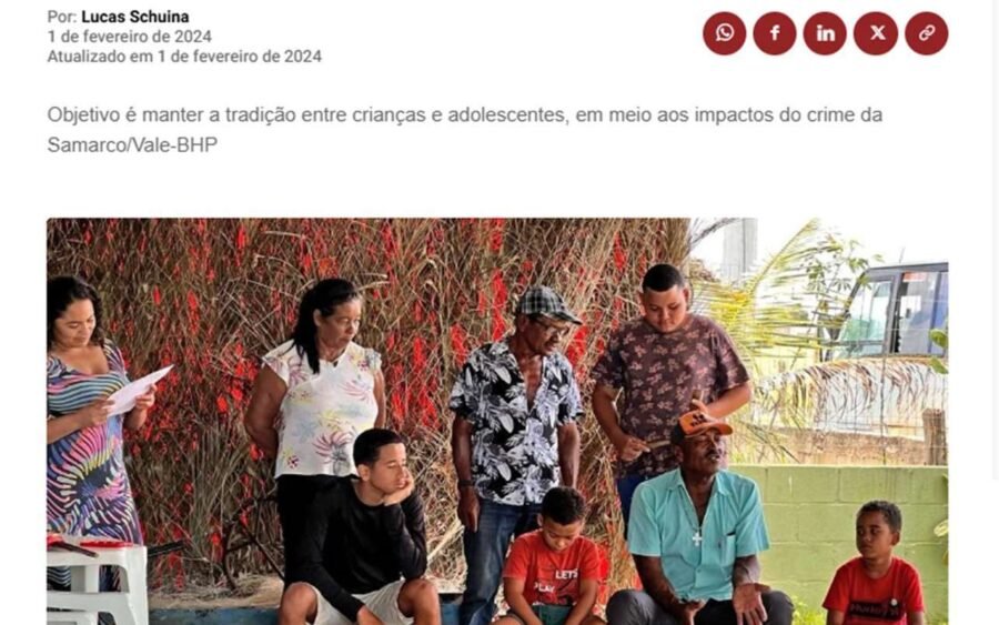 Matéria do Século Diário sobre a oficina de jongo mirim