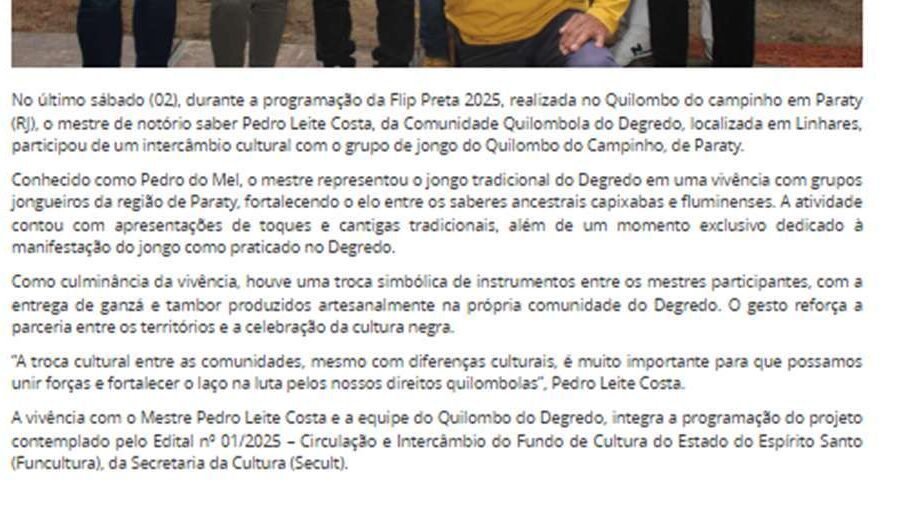 Continuação da matéria da SECULT-ES