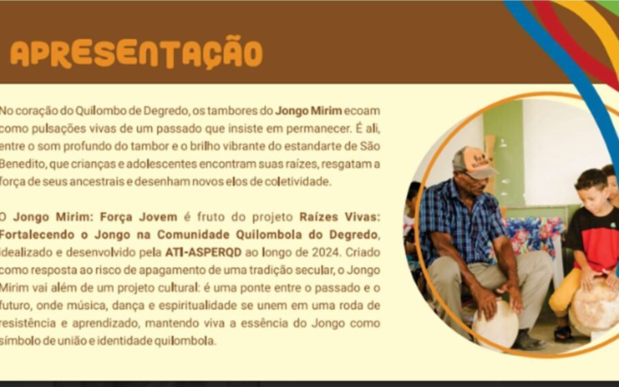 Página de apresentação do Portfólio do Jongo Mirim