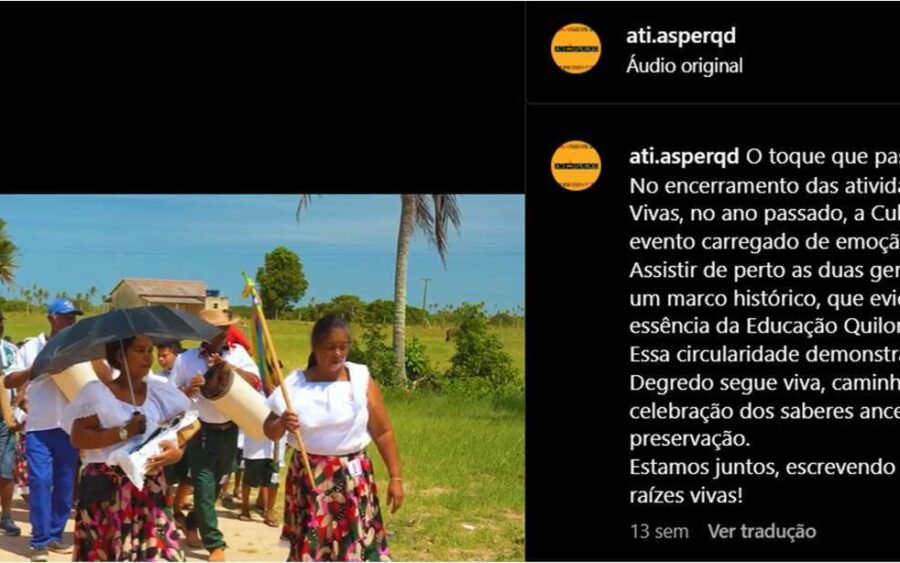 Publicação sobre a culminância do Jongo