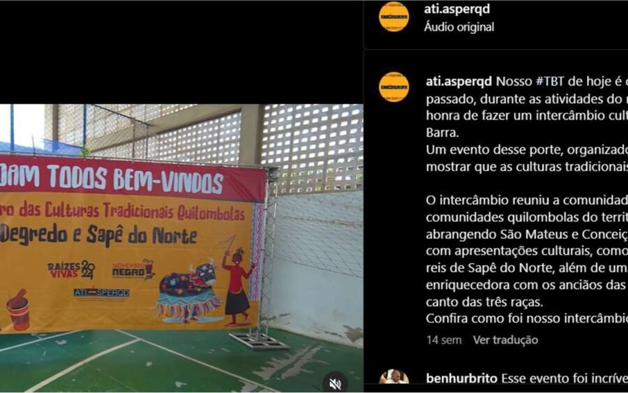 Publicação sobre o intercâmbio cultural em Itaúnas
